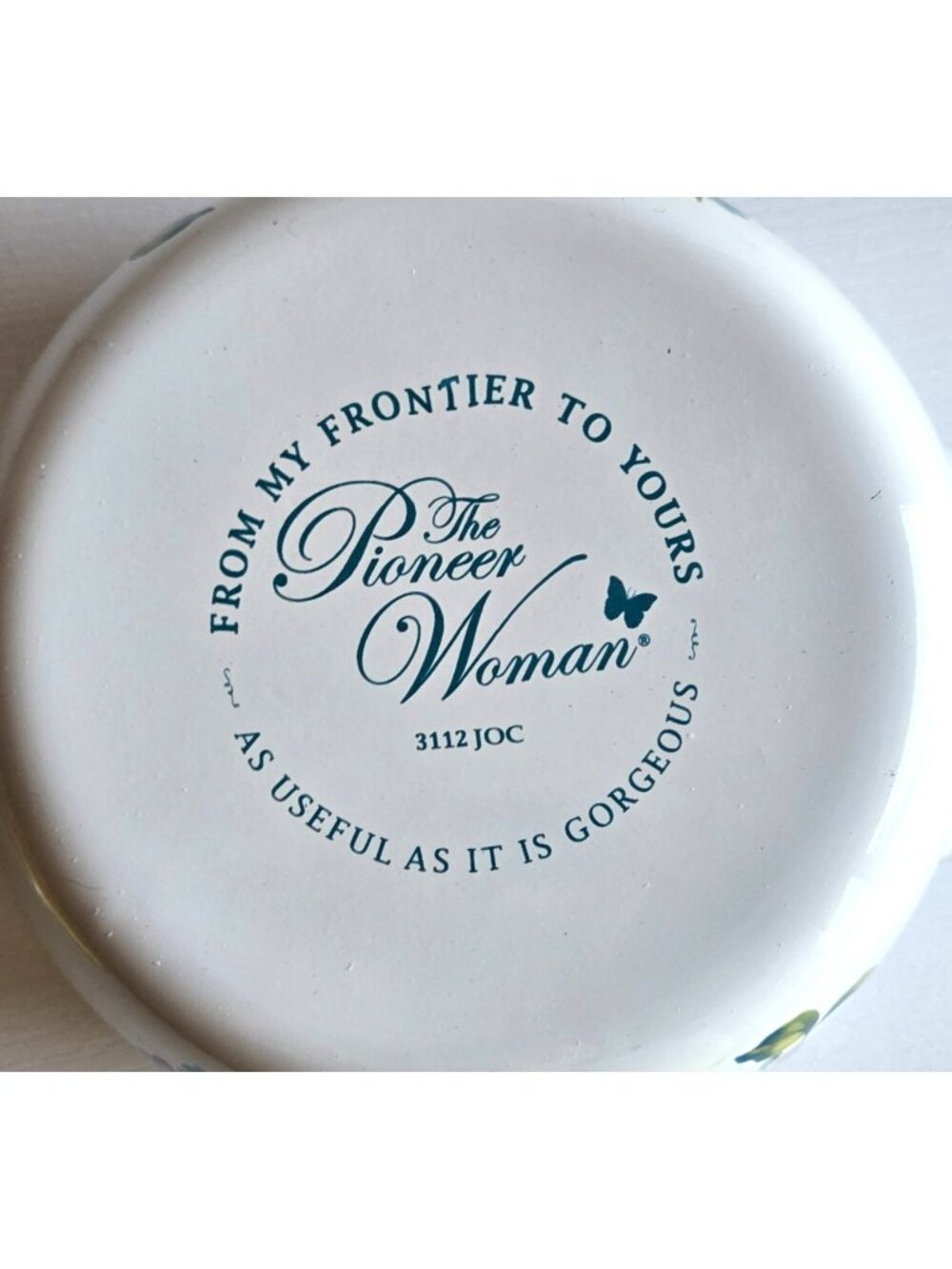 The Pioneer Woman Breezy Blossom Enamel 1 QT Mini Dutch Oven White and Yellow - Picture 8 of 10